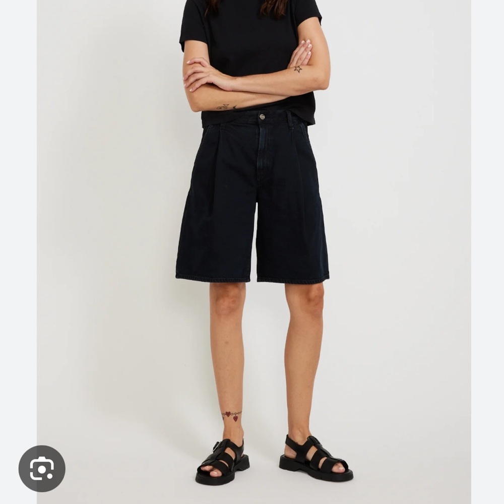 Agolde Black Bermuda Shorts Relaxed Fit
